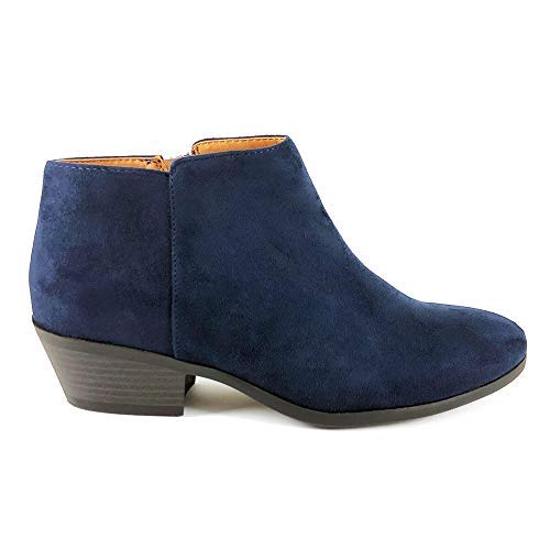 Image of Soda Women's Mug Round Toe Faux Suede Stacked Heel Western Ankle Bootie