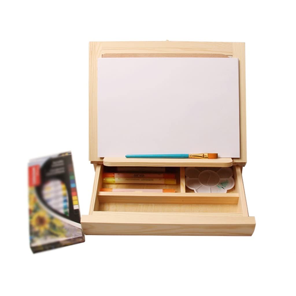 HADECOLL Portable Folding For Art Students Desktop Oil Painting Box Easel Outdoor Sketching Wooden
