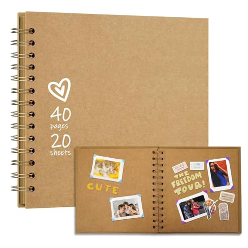Álbum de recortes, flexible Scrap Book Scrapbooking Supplies, 6,97 x 6,97 x 0,39 pulgadas, Art & Craft Projects, 360 grados Rotation Album, for Writing, Drawing, Stickers