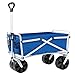 YSC Folding Beach Wagon – Collapsible Cart with Wheels – Utility Shopping Basket – Everyday Carrying Wagon – Large Outdoor Cart – Heavy-Duty Beach Utility Caddy (Royal Blue)