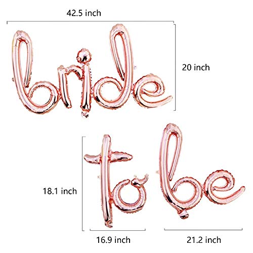Annodeel 42Inch Bride To Be Ring Foil Letter Balloons, Rose Gold One-Piece Alphabet Mylar Balloons For Wedding Bridal Shower Just Married Hen Bachelorette Balloons Party Decorations #TOP2