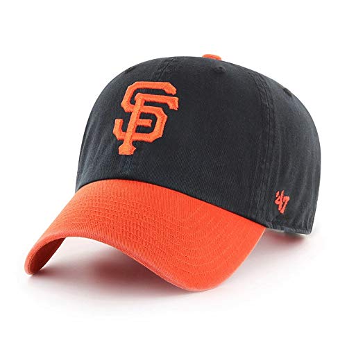 47 MLB Two Tone Primary Logo Clean Up Adjustable Hat, Adult One Size Fits All (San Francisco Giants)