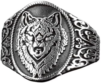 Sterling Silver Mens Wolf Ring - Majestic Wildlife Inspired Band - Artisan Crafted Jewelry