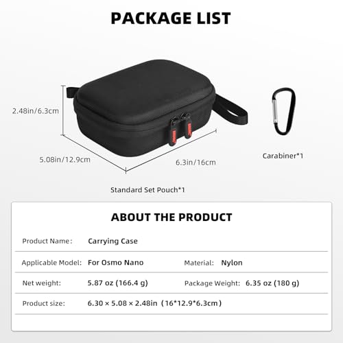 BRDRC Tasche für DJI Osmo Nano Hülle Case Aufbewahrung Hartschale Schutzcase Tragetasche für DJI Osmo Nano Standard Combo Zubehör