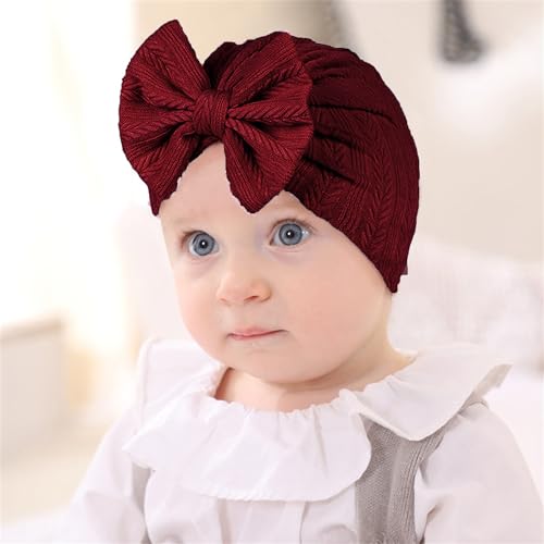 Newborn Hospital Hats Beanie Knit Hat Baby Infant Bows Turban Cap.(MZ13)2