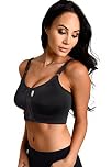 MACOM Signature Post Surgical Bra - Front Fastening - No Cup Size Needed (Black,38)