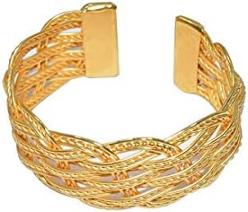 Handmade Design Yellow Gold Plated Cuff Bracelet Fashion Jewellery