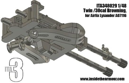 Inside the Armor ITA348029 1/48 Twin Browning 303 for Airfix Lysander Dummy resun kit/Replica