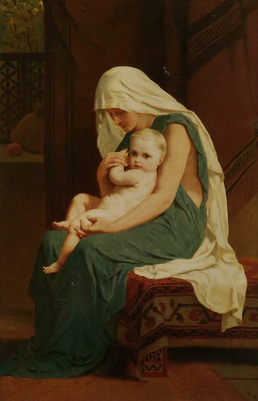 Tableau Toile Mère et enfant pour sublimer un mur blanc vide