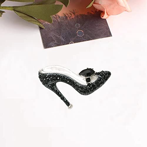 Image of High Heel Brooch Ladies Crystal Rhinestone High Heel Princess Shoes Women Stylish Charm Brooch Pin