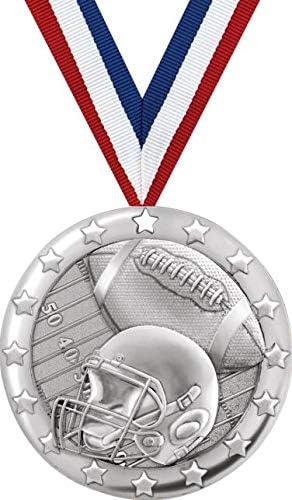 Football Medals - 2" Silver Football Team Medal Awards