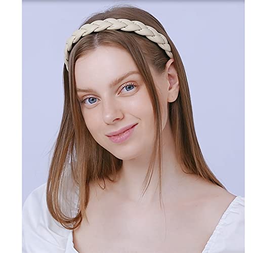 Braid Leather Headband Fashion Non Slip Padded Headband Women Hair Head Bands Diademas Para Mujer De Moda Braided Headband For Women… (3Pcs-A) #TOP3