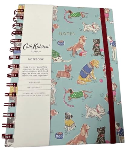 Image of Cath Kidston Hardback A5 Wiro Bound 128 Lined Pages Blue Dog Notebook