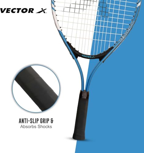 Image of Vector X VXT-520 Adult Men Recreational Tennis Racket Lightweight Aluminum Frame for Easy Swing|105 sq in Head|Pre-Strung Beginner Racquet for Outdoor Games Training & Practice (23 inch, 3 /4 Cover)