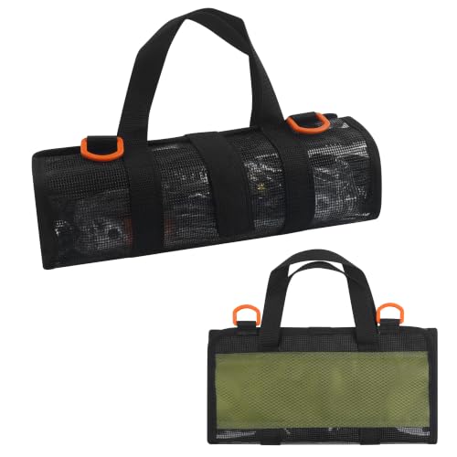 JOGFFDE Fishing Lure Bag Roll Up Bait Bag with 6 Pockets PVC Protective Fishing Lure Wraps Durable Waterproof Fishing Tackle Storage Bag Wraps for