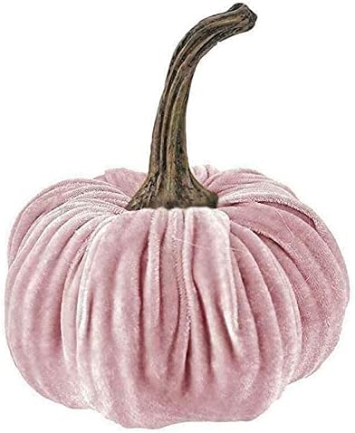 LTGB Artificial Pumpkins, 6 inches Assorted Mini Velvet Pumpkins Color Harvest Pumpkins for Fall Wedding Thanksgiving Halloween Decoration, Orange