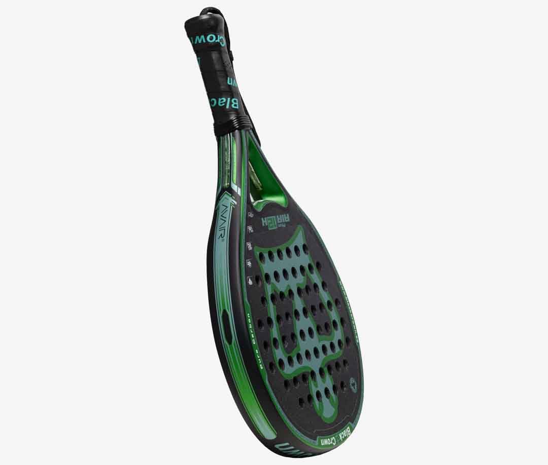 Black Crown - Piton Air 12K Racchetta Padel Professionale, Forma Rotonda, 355-370 g, Carbonio 12K, Super Soft EVA, Telaio 38 mm, Tecnologia AVAIR Antivibrazione, 45% Potenza 55% Controllo
