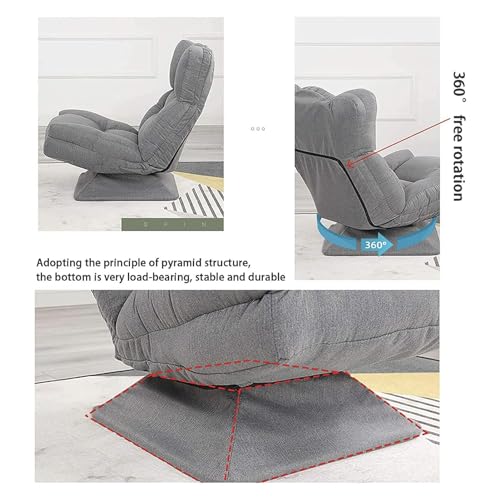 Sofá individual para juegos en suelo: sillón reclinable transpirable y suave gris oscuro 8