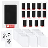 15-Set Inkless Memory Kit for Hand & Foot Prints, Pet Paw Impressions – Clean Touch Ink Pad with Keepsake Cards,Reusable Hand and Foot Print Pad,Newborn & Pet Gift (Black)