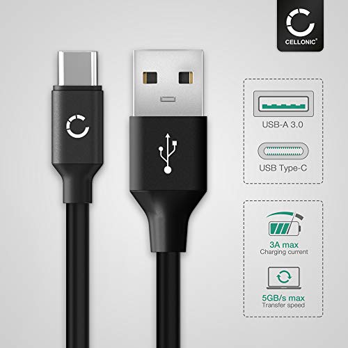 CELLONIC® Cable de datos USB PVC 2m para mando/consola compatible con Microsoft Xbox Series X, Series S/One Elite Controller 2 Cable carga USB C Type C a USB A 3A