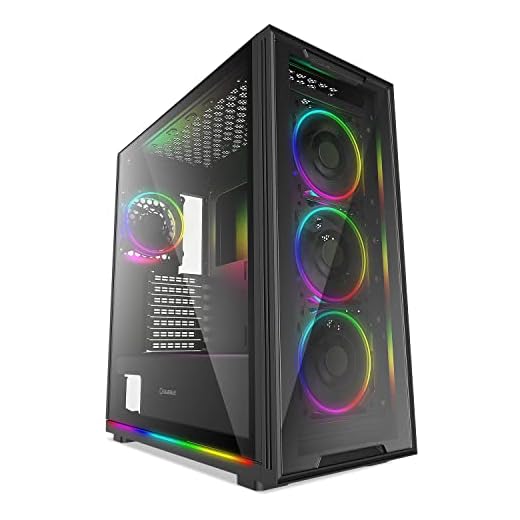 GAMEMAX View Mid-Tower E-ATX Gaming PC Case, Pre-Installed 4X ARGB Fan & 2X ARGB LED Strip, Top 360mm Radiator Support, Tempered Glass Panel, USB3.0 Ready, Fan Controller Hub Included