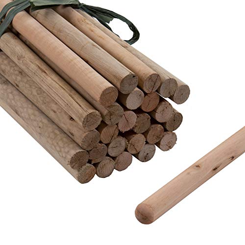 marko 4FT/120cm Wooden Broom Handle Snow Shovel Scoop Brush Replacement Spare Sticks (25mm - Pack of 25)