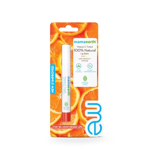 mamaearth vitamin c lip balm Mamaearth Vitamin C Tinted 100% Natural Lip Balm for Lip Lightening, With Vitamin  C & Honey For 12 Hour Moisturization Vitamin C