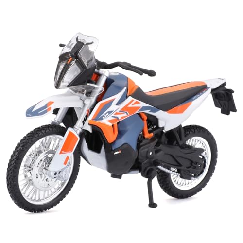 Bburago KTM 790 Adventure R Rally Motorrad - Maßstab 1:18 - Unglaublich detaillierte Die-Cast Replik Sammlerstück Motorrad Modell, Weiß