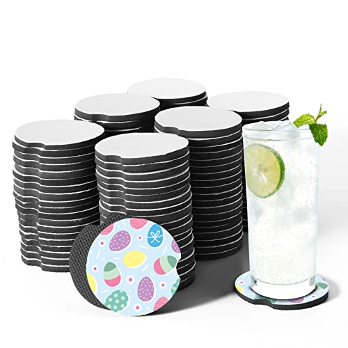 OFFNOVA 120 Stück Sublimations-Untersetzer, 7 cm, blanko Untersetzer für Heimwerker, Basteln Cover