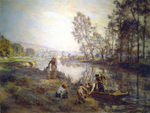 Toile peinture sur toile de L'hermitte pour rompre la monotonie d'un mur nu