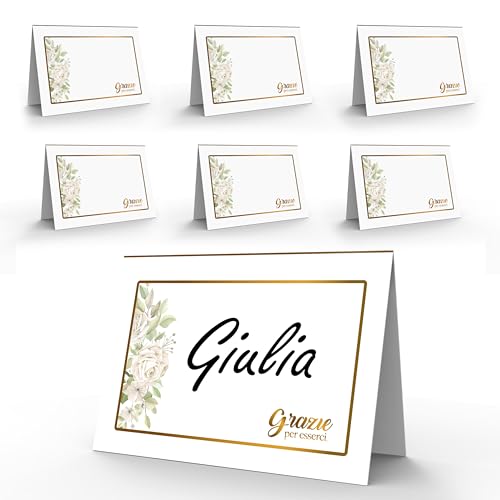 50 segnaposto bianco oro prima comunione Bambino Bambina - 50