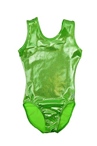 Sookie Active Metallic Sheen Classic Tank Leotard (Lime Mint, Youth 2-4)