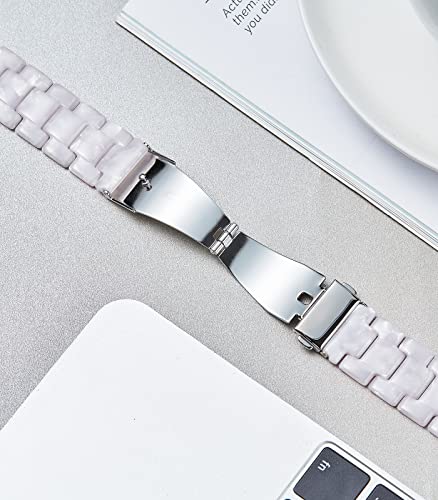Resin Watch Bands Replacement Watch Straps For Men Women 14 Colors Quick Release Lightweight Wrist Bands In 3 Sizes 18/20/22Mm Fashion Skin-Friendly Watch Bracelets Smartwatch Band (Pearl White, 18Mm) #TOP3