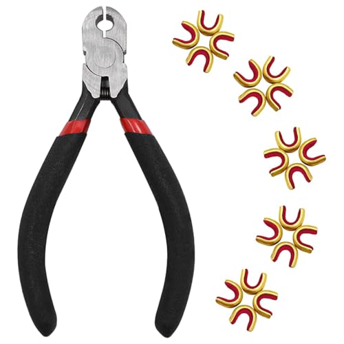 Luoyer Archery Bow String Nocking Points Set – 20 Pcs Brass Nocking Points and Pliers for Compound Recurve Bow for Installing Nock Buckles Archery Accessories Tool Kit