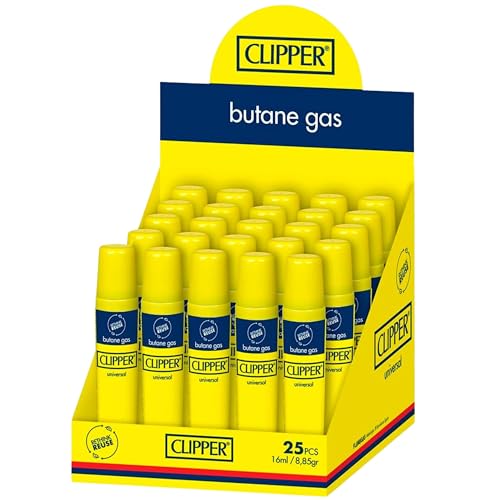 Clipper Pure Butane Fuel - Reusable Lighter and Torch Lighter Butane Refill - Refined 7 Times to be Pure and Odorless - 25 Pack - 16ml