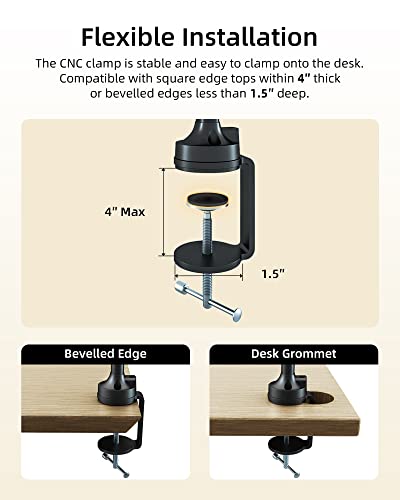 Ezvalo 2023 Upgraded Led Desk Lamp, Hand-Sweep Architect Desk Lamps For Home Office, 31.5’’ Office Lighting With Led Display, Led Desk Light For Office With Clamp For Monitor Study Crafting Reading #TOP6
