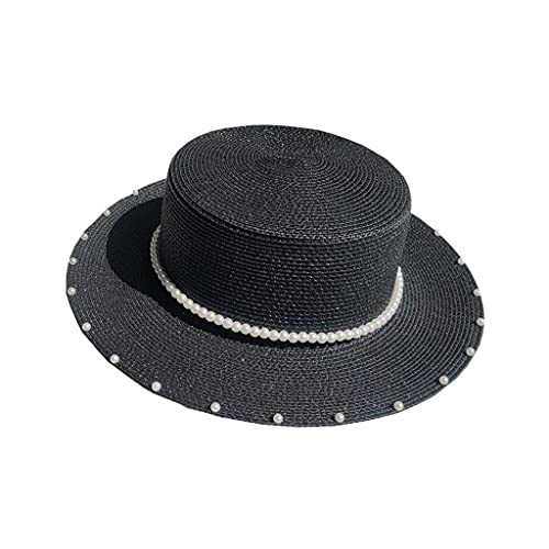 Chapeau plat français en perles pour femmes élégant pare-soleil été