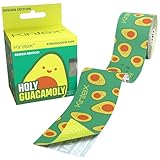 Kintex Kinesiologie Tape Design Edition, 5 cm x 5 m, hautfreundliches & wasserfestes Kinesiologie Tape, Physio Tape, Medizinisches Tape, Sporttape (Holy Guacamoly)
