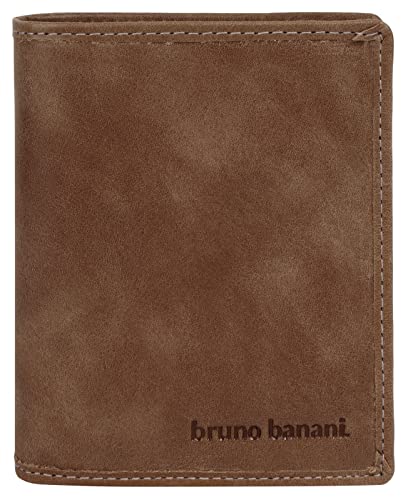bruno banani kleine Geldbörse im Hochformat Echt Leder Herren | RFID-Schutz, 2-Fach klappbar, Clever organisiert, Vielseitige Fächer | 021760