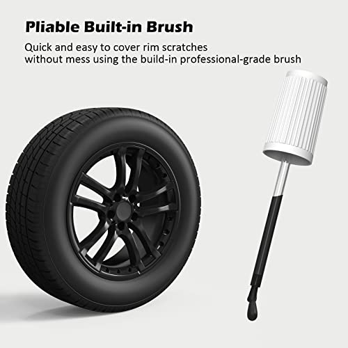 Followin Matte Black Rim Touch Up Paint For Cars, Black Wheel Paint Repair Kit, Automotive Rim Scratch Repair, Touch Up Paint Kit With Brush, Repair Rim Curb Rash, Wheel Scratch, Surface Damage Quick And Easy,1Oz(30Ml) #TOP2