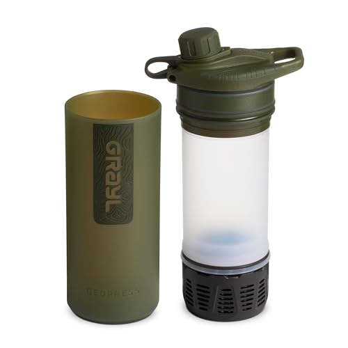 GRAYL GeoPress 24 oz Botella Purificadora y Filtro de Agua, Verde Oliva miniatura 2