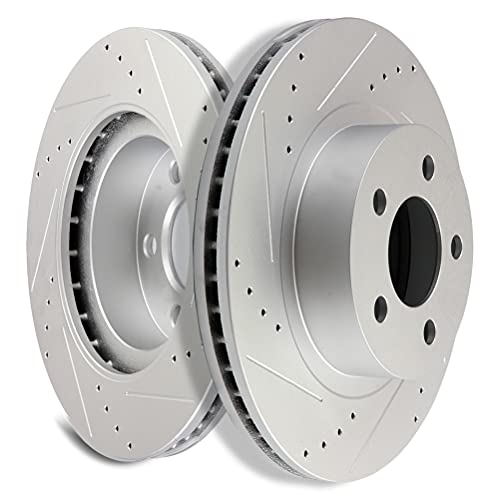 Image of SCITOO Front Disc Brake Rotors Kits Drilled & Slotted Brakes Rotor:54097