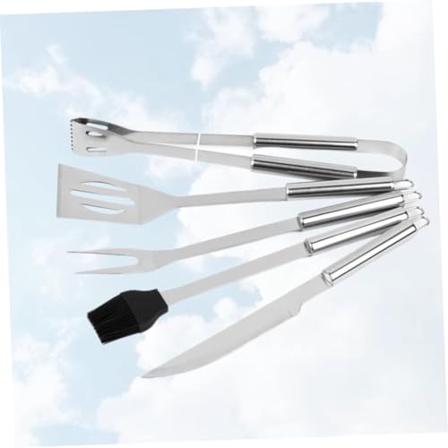 Set de 5 herramientas para parrilla de acero inoxidable miniatura 3