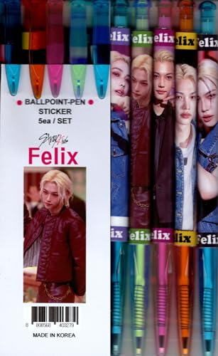 Stray Kids ストレイキッズ Felix フィリックス グッズ ボールペン 5本セット + ステッカーのサムネイル