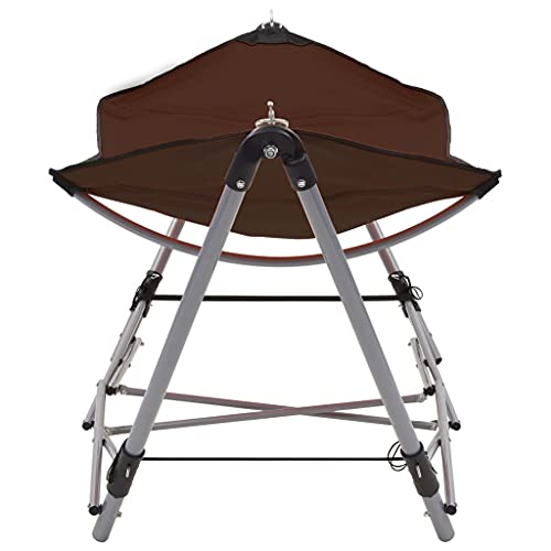 Hamaca con soporte plegable marrón para descansar sin árboles 3
