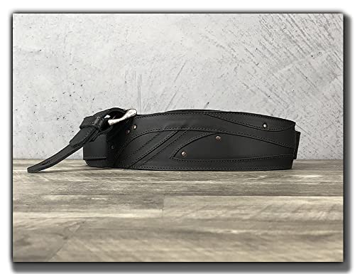 Anthology Gear "Blackwood" Full Grain Leather Guitar Strap For Electric, Acoustic, And Bass Guitars (Carbon Black) #TOP1