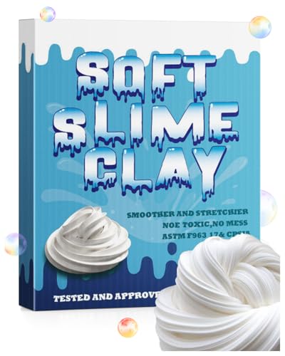 White Slime Clay Modeling Air Dry Foam Clay for Kids(4 Pack) Slime Making Kit for Girls Ages 8-12 Add to Glue to Make Butter Slime Arts & Crafts Fake Bake 240 g/8.46 oz