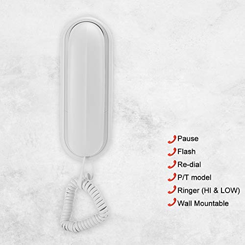 Festnetztelefon, TCF - 1000 Festnetztelefon Wand Zweifachgebundenes Schnurgebundenes Telefon Hoteltelefon Festnetz Festnetz Weiß für das Home Office des Hotels