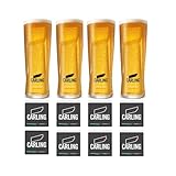 4 x Carling Pint Glasses and 8 x Carling Beer Coasters | Beer Glass Set