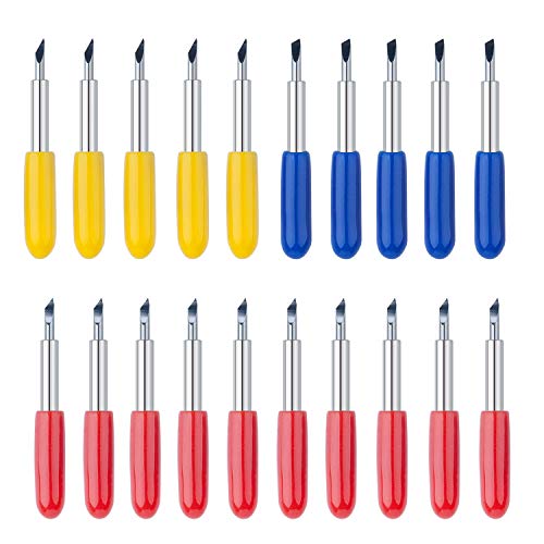 20 Pcs Replacement Blades for Cricut Explore Air2/Air 3 /Maker Cutting Machines - Including 5PCS Fine-Point Blades, 10PCS Standard Blaeds and 5PCS Deep Cutting Blades for Replacement Cricut Blades